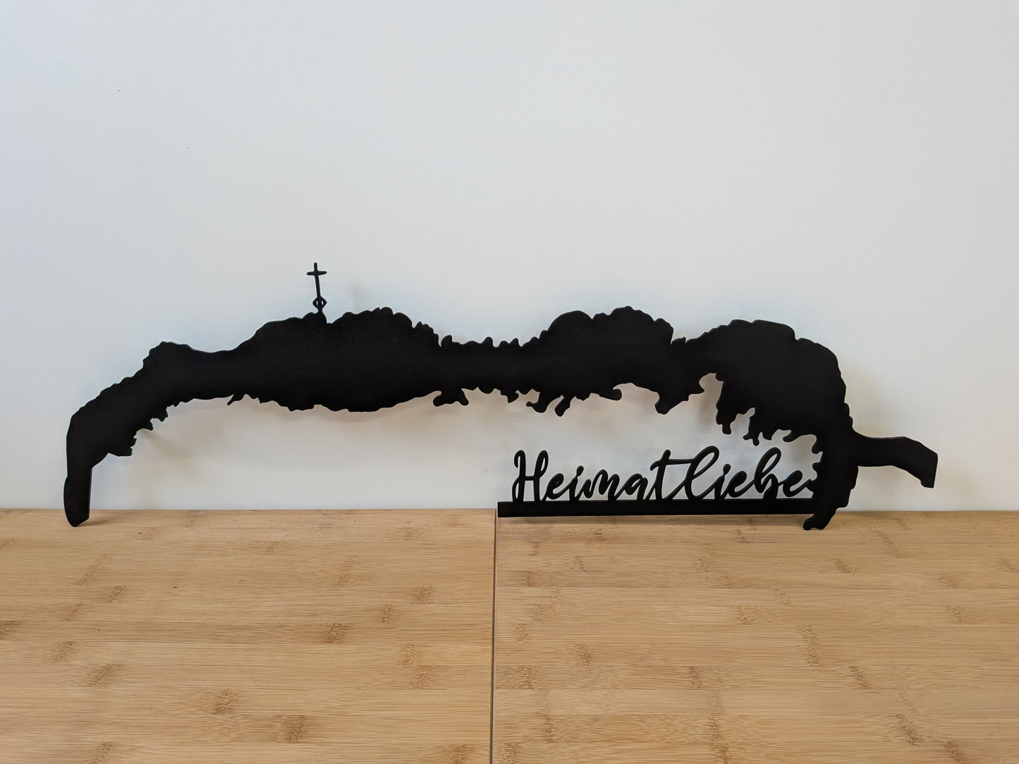Metallschild Silhouette - Kampenwand "Heimatliebe"