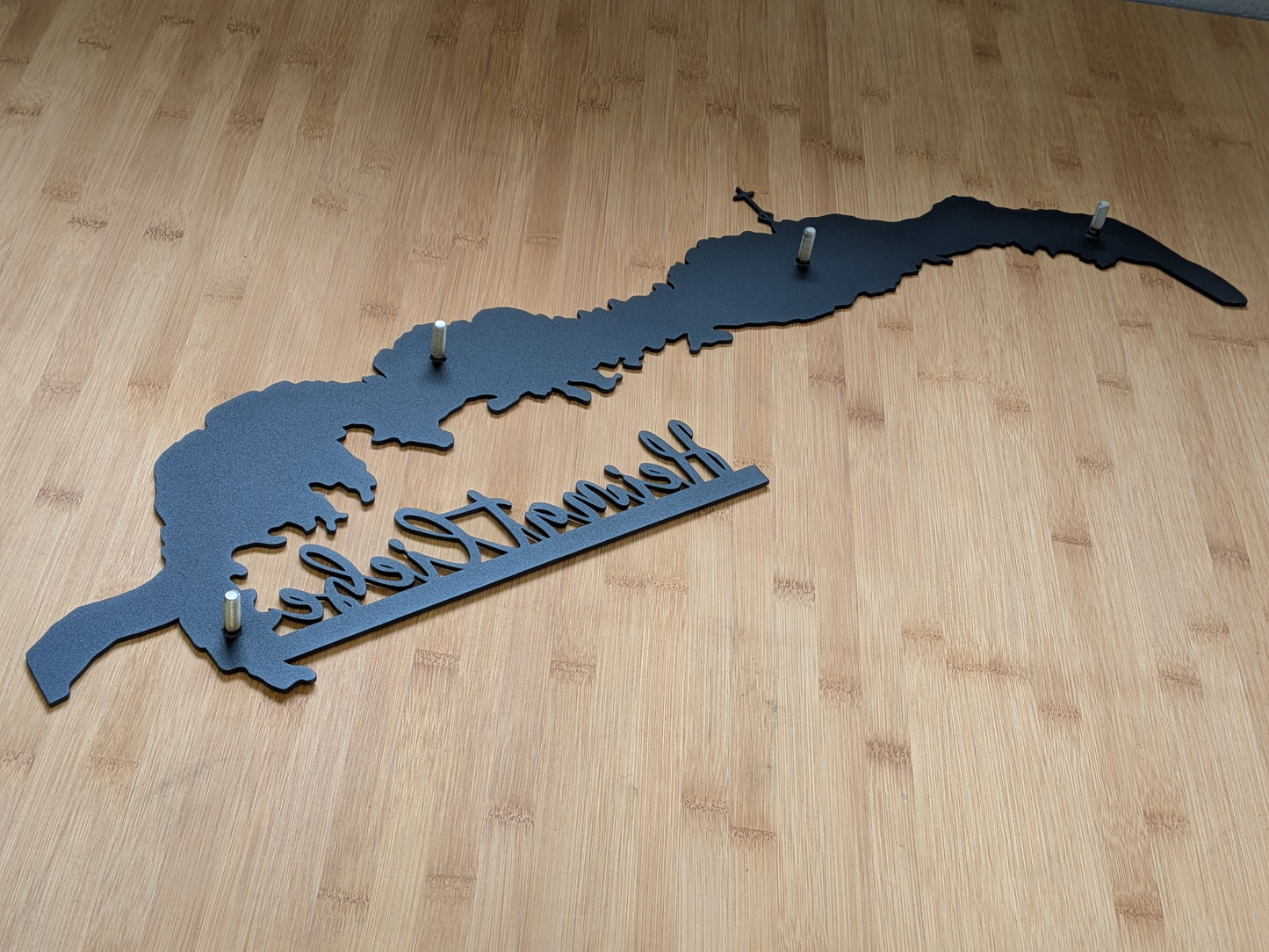 Metallschild Silhouette - Kampenwand "Heimatliebe"