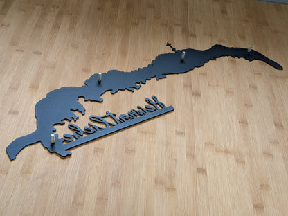 Metallschild Silhouette - Kampenwand "Heimatliebe"